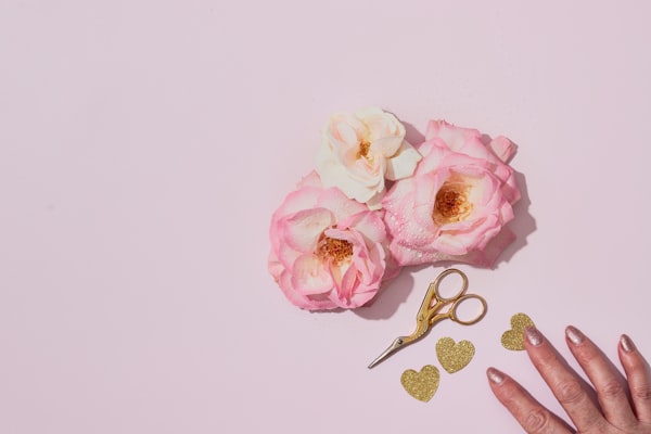 Manicura rosa terminada